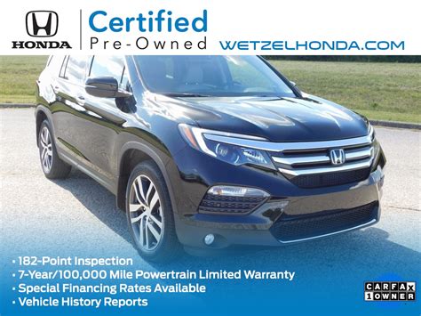 Pre Owned 2017 Honda Pilot Elite 4d Sport Utility In Richmond 67598l