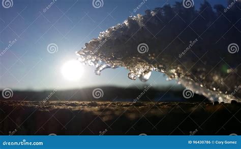 Melting Sunrise Stock Photo Image Of Macro Winter Sunrise 96430786