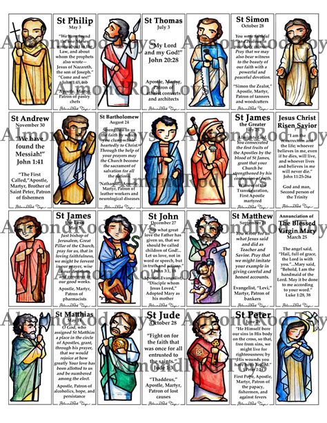 Apostles Craft Sheet 12 Apostles Jesus And Mary Etsy