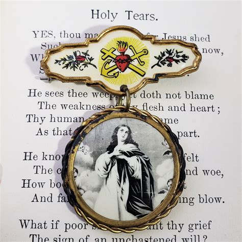 Vintage Mary Pin Assumption Of Virgin Mary Brooch Sacred Etsy