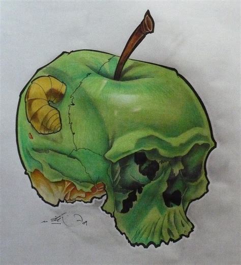 Dead Apple By ~rycko Tattoo Factory On Deviantart Skull Art Drawing