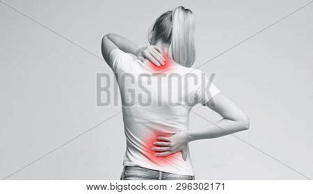 Woman Neck Back Pain Image Photo Free Trial Bigstock