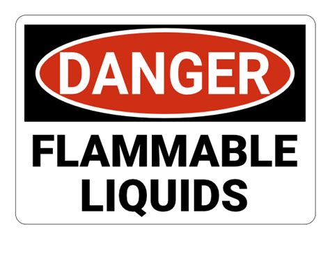 Printable Flammable Liquids Danger Sign