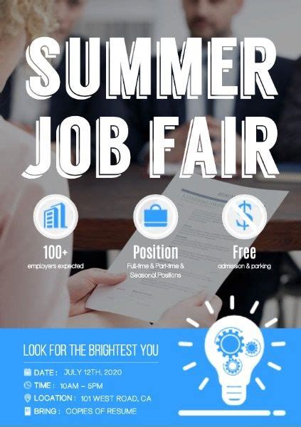 Customizable Summer Job Fair Flyer Flyer Templates Fotor Graphic Designer