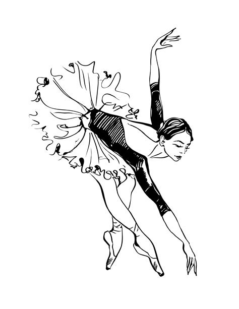 Sketch Ballet Dancer ~ Drawing Ballet Charcoal Drawings Etsy Dancing