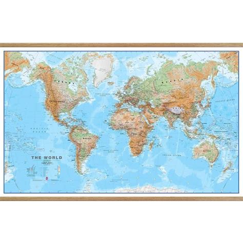 World Supermap Laminated Tubed The Tasmanian Map Centre Images