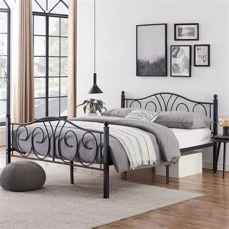 Vecelo Victorian 126 Metal Platform Bed Framemattress Foundation