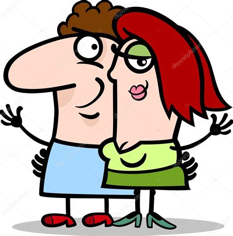 Happy Man And Woman Couple Cartoon — Stock Vector © Izakowski 21984749