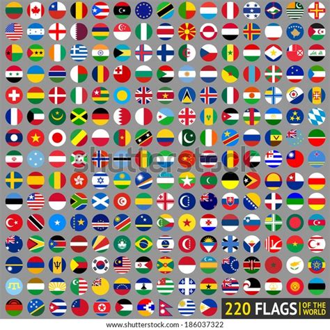 220 Flags World Circular Buttons 库存矢量图（免版税）186037322 Shutterstock