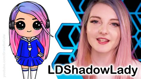 How To Draw Ldshadowlady Chibi Step By Step Youtube Gamer Minecraft