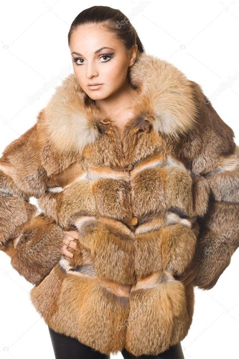Beautiful Woman In A Fur Coat Stock Photo InvisibleViva 7865037