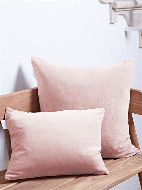 Velvet And Linen Cushions Blush Pink Cushions Pillow Case Bed Cushions