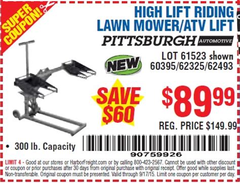 Using the harbor freight 750 lb mower lift. Harbor Freight Tools Coupon Database - Free coupons, 25 ...