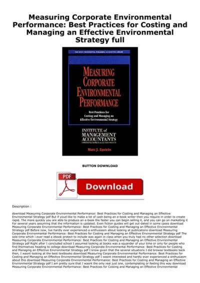 PDF Book Measuring Corporate Environmental Performance Best Practices For Costing And
