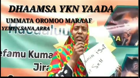 Dhaamsa Ykn Yaada Baqattota Oromo Yemen Sanaarra Ummata Oromoo Maraaf