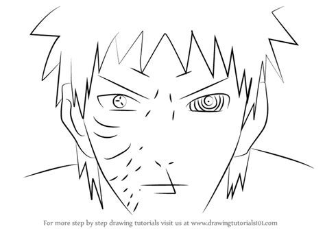 How To Draw Obito Uchiha Face From Naruto Naruto Step By Step