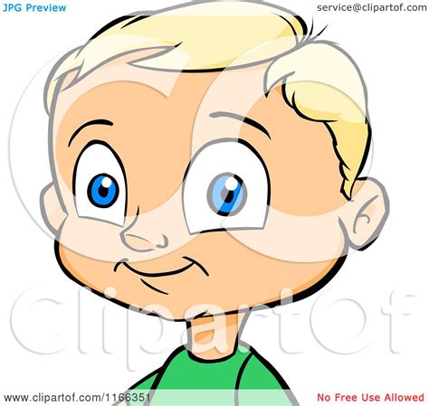 Cartoon Of A Blond Haired Blue Eyed Boy Avatar Royalty
