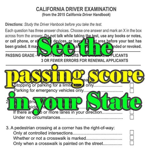 united states permit and license passing scores