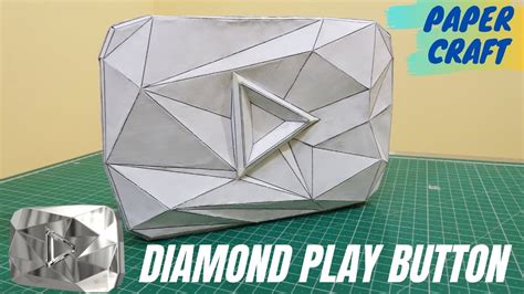 How To Make Diamond Play Button From Paper Youtube Paper Craft