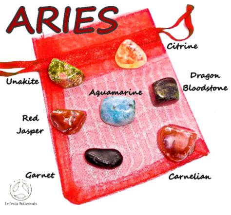 Aries ~ Mini Zodiac Healing Crystals ~ Pocket Stone Set ~ Astrology