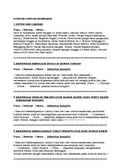 20 Macam Komparisi