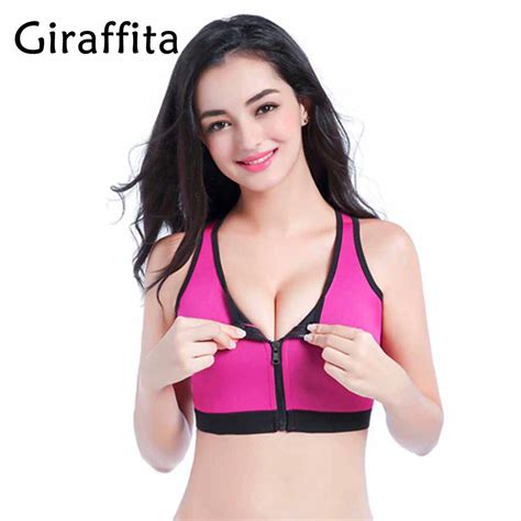 Sexy Women Sport Yoga Top Bra For Running Gym Workout Front Zipper Fitness Sports Woman Yoga
