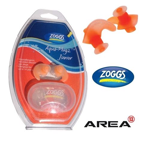 Zoggs Junior Aqua Ear Plugs Orange Swimming Ear Plugs Silicone Ear