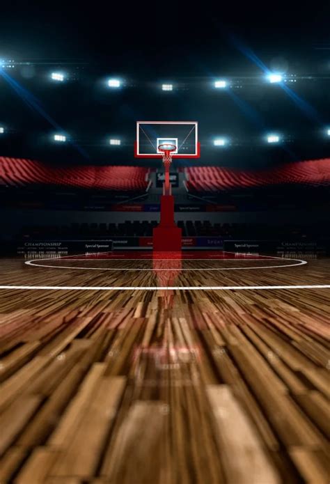 Laeacco Indoor Stadium Basketball Court Scene Photographic Backgrounds