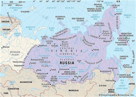 East Siberian Uplands Map