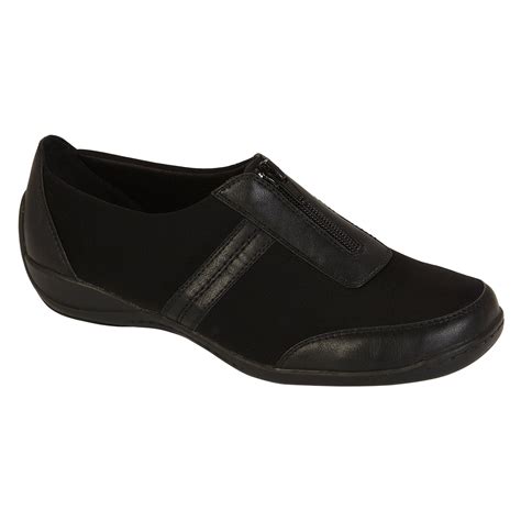 Laura Scott Womens Easy Casual Shoe Black Wide Width Available