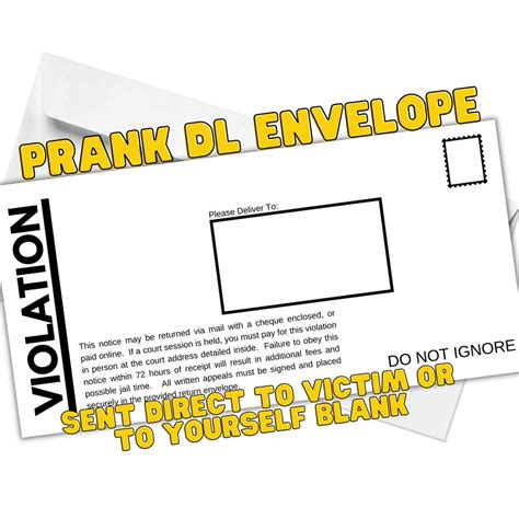 Funny Envelope Violation Fine Prank Gift For Pen Pals Via Etsy UK
