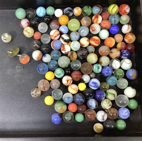 Lot Collection Of Vintage Glass Marbles
