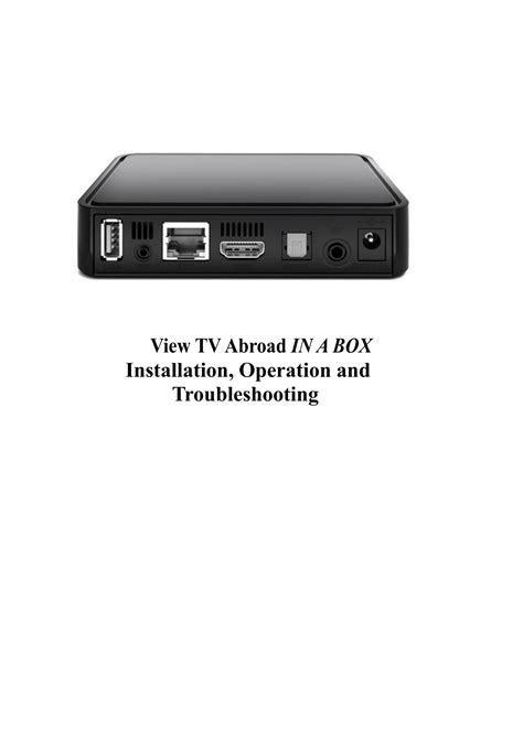 View Tv Abroad In A Box Installation Operation And Troubleshooting