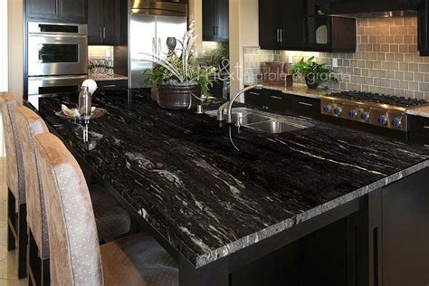 Cosmic Black Granite Quartz Kitchen Countertops Black Quartz Kitchen