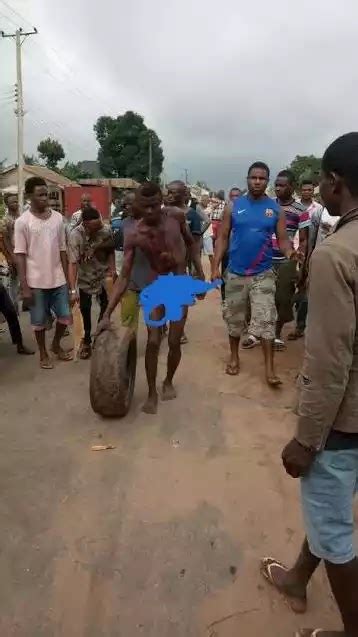 Man Stripped Naked For Stealing Cable Wires In Imo Photos ~ Biggiezone