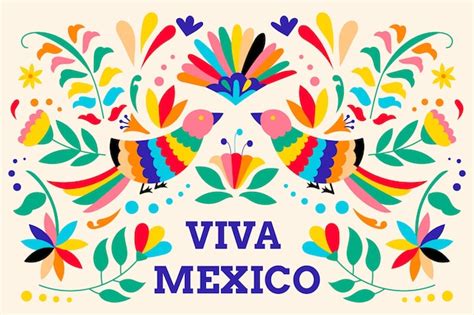 Free Vector Viva Mexico Hand Drawn Flat Illustration
