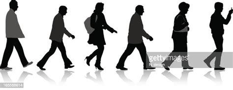 Walking People Silhouette Vector Art Getty Images