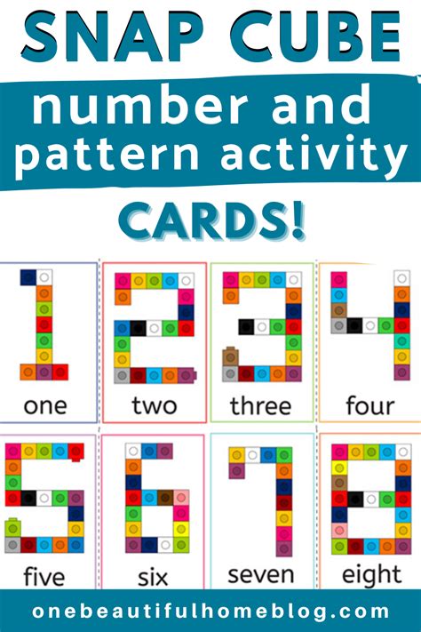 We know that the word 'cube' is used in geometry. Snap Cubes - Number and Pattern Cards » One Beautiful Home