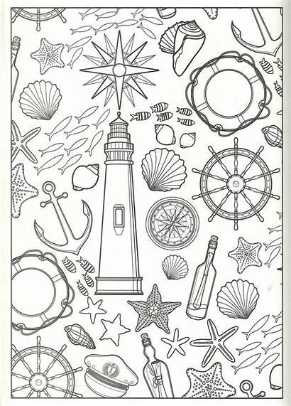 Coloring Collage Pages Nautical Printable Dolphin Sheets
