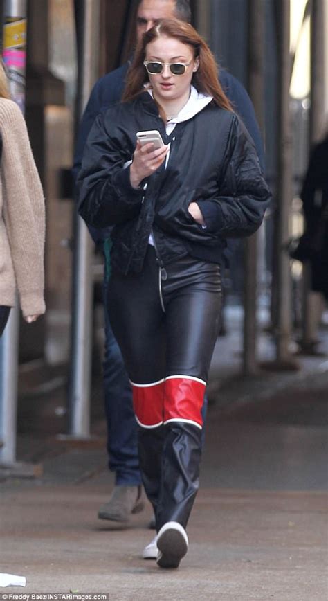 Sophie Turner Steps Out In Edgy Leather Pants In New York Daily Mail