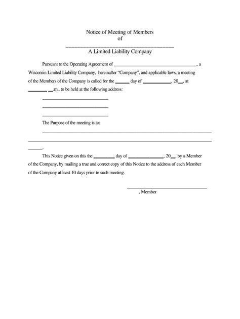 Llc Operating Agreement Template Wisconsin