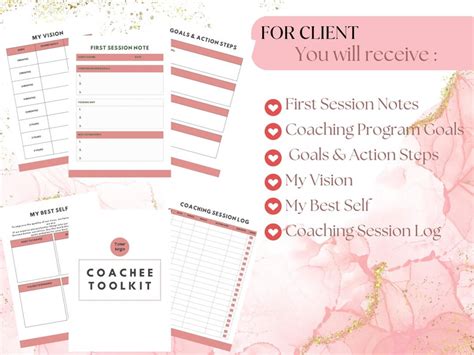 Coaching Worksheet Templates Client Session Editable Canva Etsy