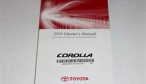 2010 Toyota Corolla Owners Manual Book | Owners manuals, Manual, Toyota