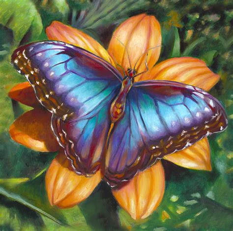 Blue Morpho Butterfly Painting By Nancy Tilles Pixels