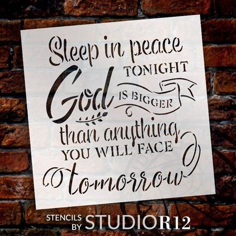 A Sign On A Brick Wall That Says Sleep In Peace Tonight God Is Bigger
