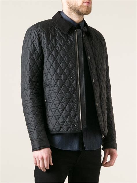 Lyst Burberry Brit Quilted Jacket In Black For Men