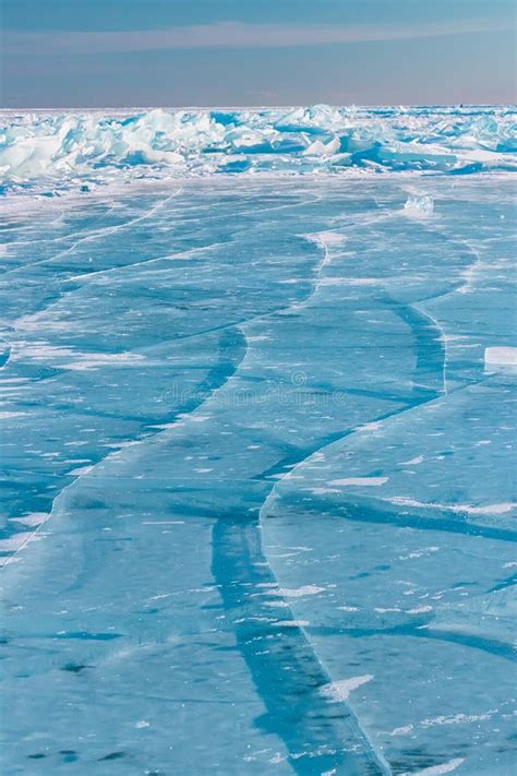 The Ice Cracks And Hummocks On The Ice Of Lake Baikal From Olkhon