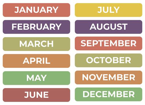 10 Best Free Printable Months Of The Year Chart