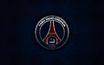 The logo with eiffel tower is in the center in a heart made of flames. Download wallpapers Paris Saint-Germain, PSG, French ...