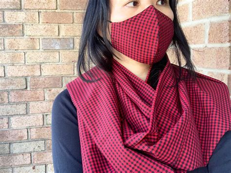 Infinity Scarf Mask Set W Filter Pocket And Nose Wire Tartan Etsy